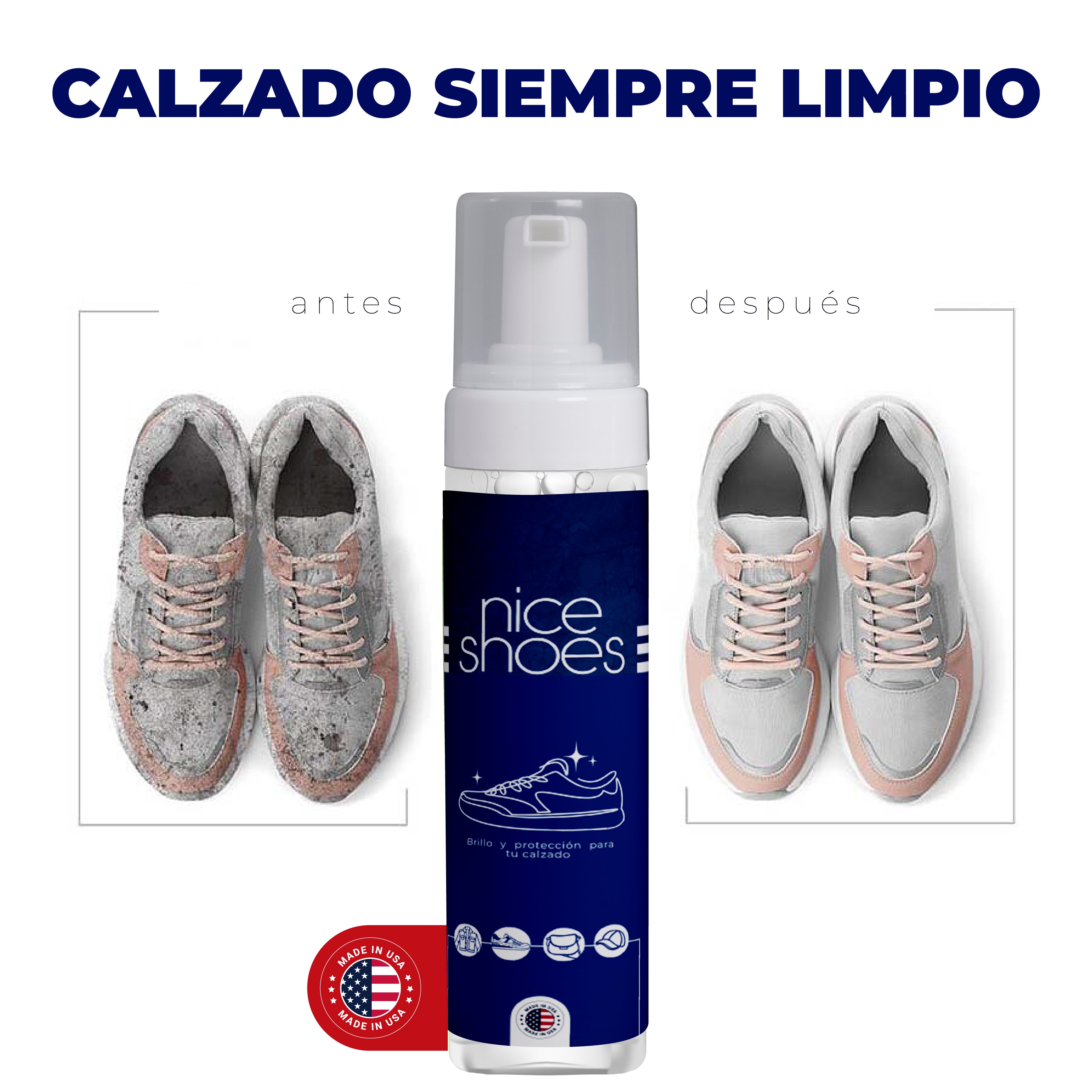 LIMPIADOR ULTRARAPIDO NICE SHOES + ENVIO GRATIS